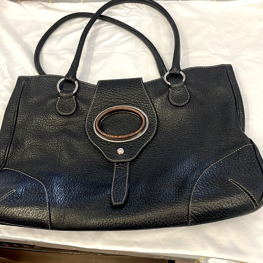 Dolce & Gabbana, Larger, Leather, Black, Handbag